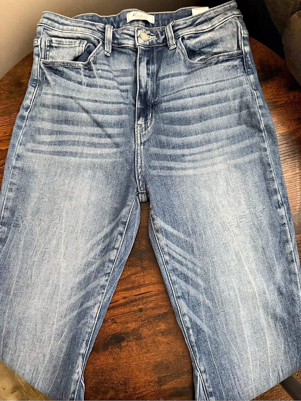 Kancan Signature Distressed Straight Leg Jeans Waist 30 in Blue